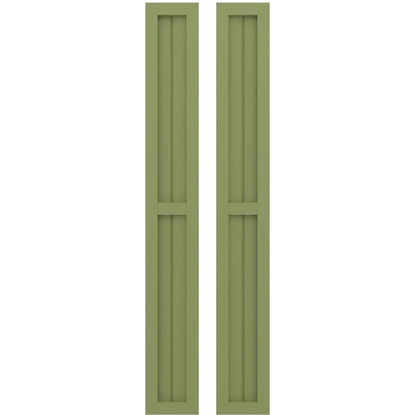 Ekena Millwork Americraft 2-Board Exterior Wood 2 Equal Panel Framed Board-n-Batten Shutters, ARW101BF207X83MGH, PR ARW101BF207X83MGH - main
